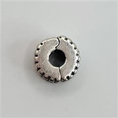 PANDORA BEVELED CLIP, 790267, MARKED: S925 ALE, RETIRED, LIGHT SCRATCHES